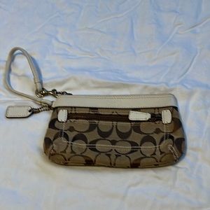 Coach Signature Brown/White wristlet